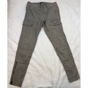 Polo Ralph Lauren Women's Cargo Pants Size 6 Ankle Zip Pockets Green Skinny Fit